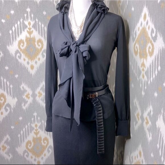 Ralph Lauren Black Wool Hi-Waist Pencil Skirt - Picture 5 of 16